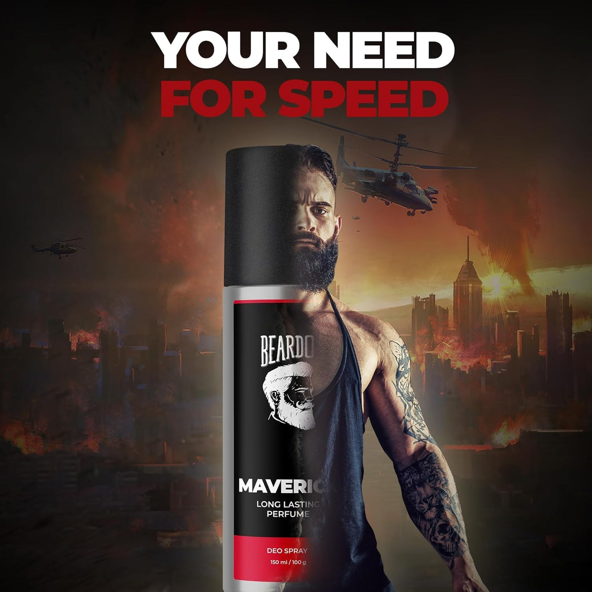 BEARDO Iceman & Maverick Perfume Deo Spray Combo For Men, 150 ml x 2