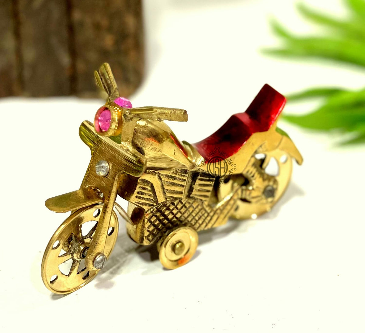 DSH Antique Brass Bike Miniature, Table top Showpiece Metal Vehicles for Home Decor (Toy)