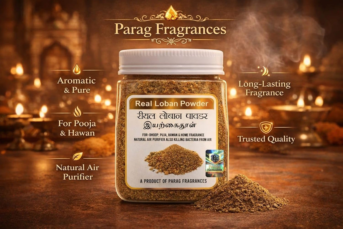 Parag Fragrances Real Loban Powder for Pooja, Hawan, Home Fragrance, Dhoop / 225 Gram Pack/Natural Loban/Benzoin