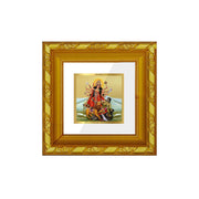 DIVINITI Goddess Durga Gold Plated Wall Photo Frame, Table Décor| DG Frame 103 Size 1A and 24K Gold Plated Foil| Religious Photo Frame Idol For Pooja, Gifts Items (10.8 CM X 10.8 CM)