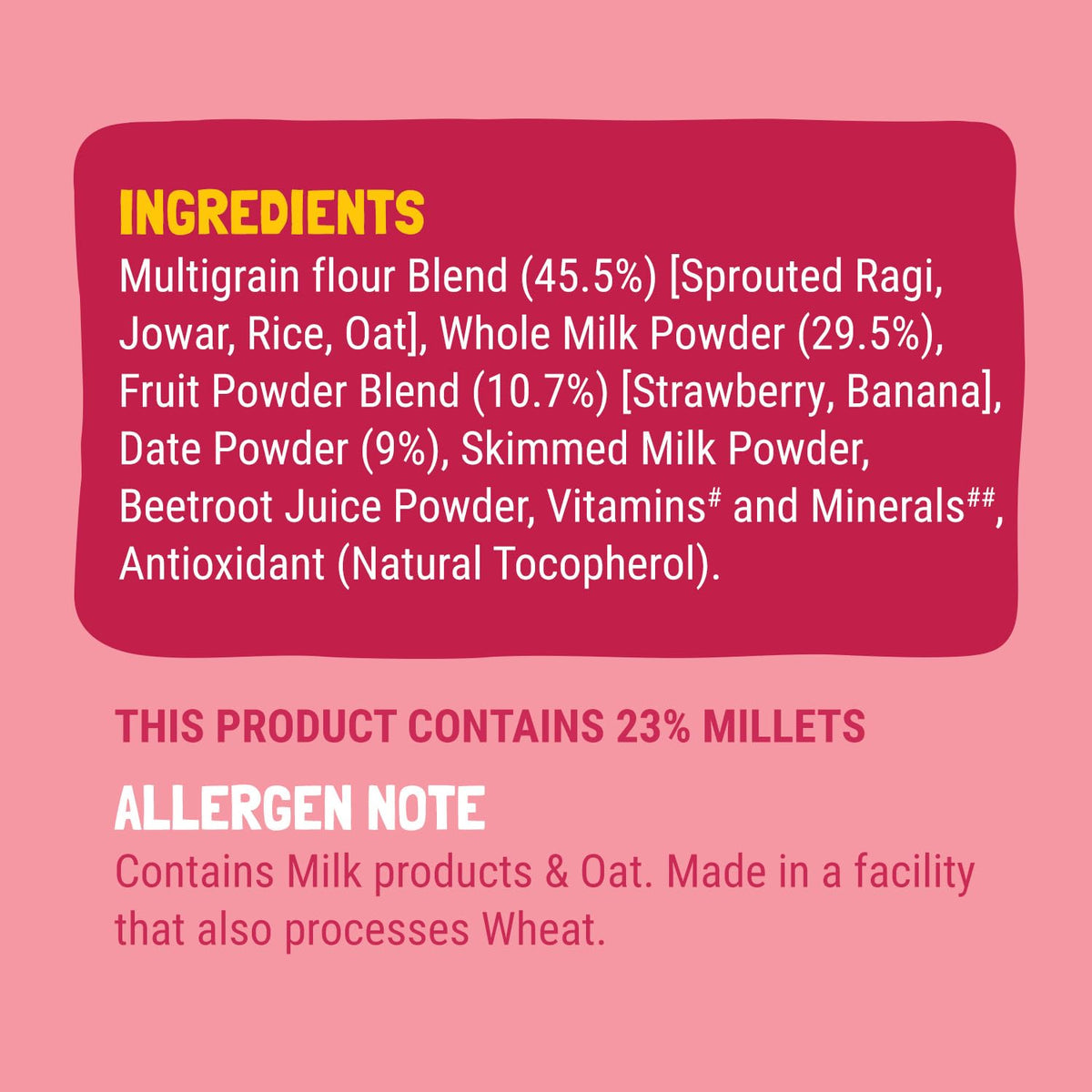 Slurrp Farm First Bites Strawberry, Sprouted Ragi and Rice Cereal with Milk I Instant Cereal for Little Ones | with No Added Sugar I 10X Calcium of Wheat and Rice | 200g