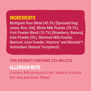 Slurrp Farm First Bites Strawberry, Sprouted Ragi and Rice Cereal with Milk I Instant Cereal for Little Ones | with No Added Sugar I 10X Calcium of Wheat and Rice | 200g
