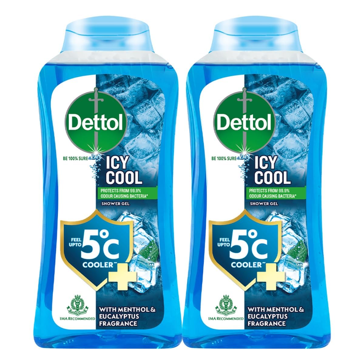 Dettol Body Wash and Shower Gel, Cool - 250ml Each (Pack of 2)