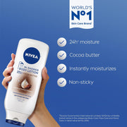 NIVEA Cocoa Butter In-Shower Body Lotion - Non-Sticky For Dry to Very Dry Skin - 13.5 oz. Bottle