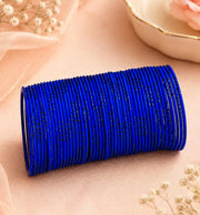 NMII Metal with Cutting Design and Glitter Bangles Set For Women and Girls | Plain Metal Bangles | Stylish Women's Bangles