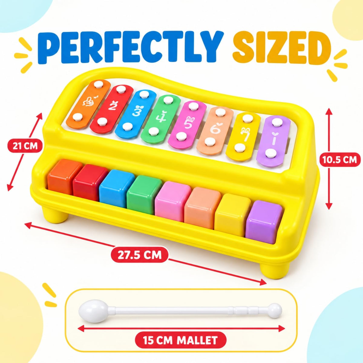 Toy Imagine Xylophone, 8-Key Musical Piano Toy for Kids