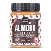 Urban Platter Almond Butter (With Skin), 250g (Bold Nutty Flavour | Single Ingredient | Keto-Friendly | Unblanched Paste)