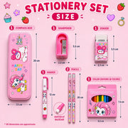 Toy Imagine Stationery for Kids Best Return Birthday Gift for Boys Girls Educational Learning Stationery kit Set for Kid (14 Pcs/Pack of 4) | Metal | Wooden