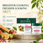 BIOTIQUE Fruit Whitening Face Pack 75g And Saffron Dew Cream for All Skin Types 175g (250 ml)