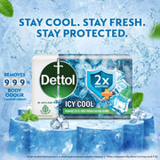 Dettol Icy Cool Bathing Soap Bar, 3X Intense Cooling, (3125g), 125g - Pack of 25