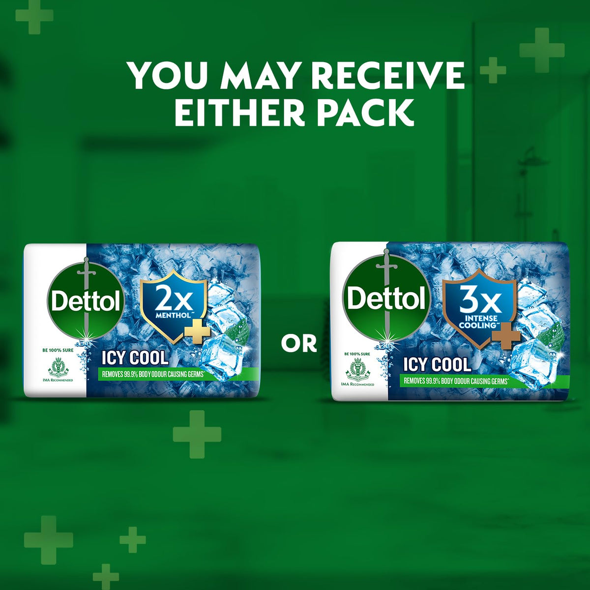 Dettol Icy Cool Bathing Soap Bar With 3x intense cooling (750gm), 150gm - Pack of 5