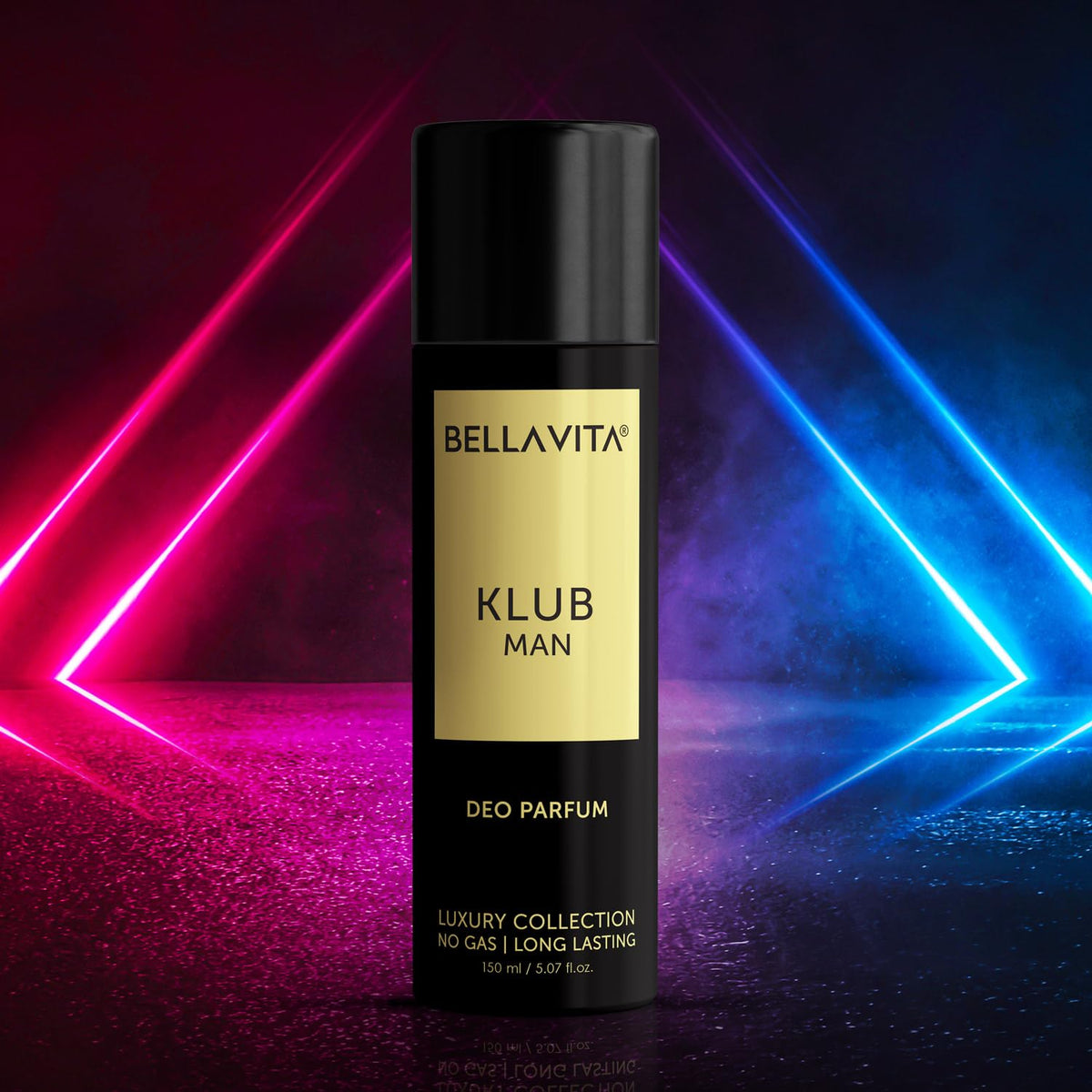 Bella Vita Luxury KLUB Man No Gas Body Deodorant Parfum for Men with Lemon, Rose and Vanilla|Musky and Spicy Long Lasting Fragrance Body Perfume DEO 150 Ml