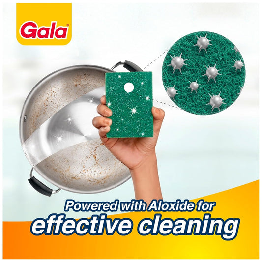 Gala Scrub Pad for Kitchen Utensils, Dishwashing and Tough Stain Cleaning, Reusable Kitchen Scrubber, Pack of 5
