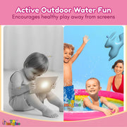 Toy Imagine 4 ft Round Inflatable Baby Pool – Sunset Glow 3 Ring Swimming Pool with Double Quick Air Pump | Mini Water Bath Tub for Kids | Swimming & Water Fun | Holi
