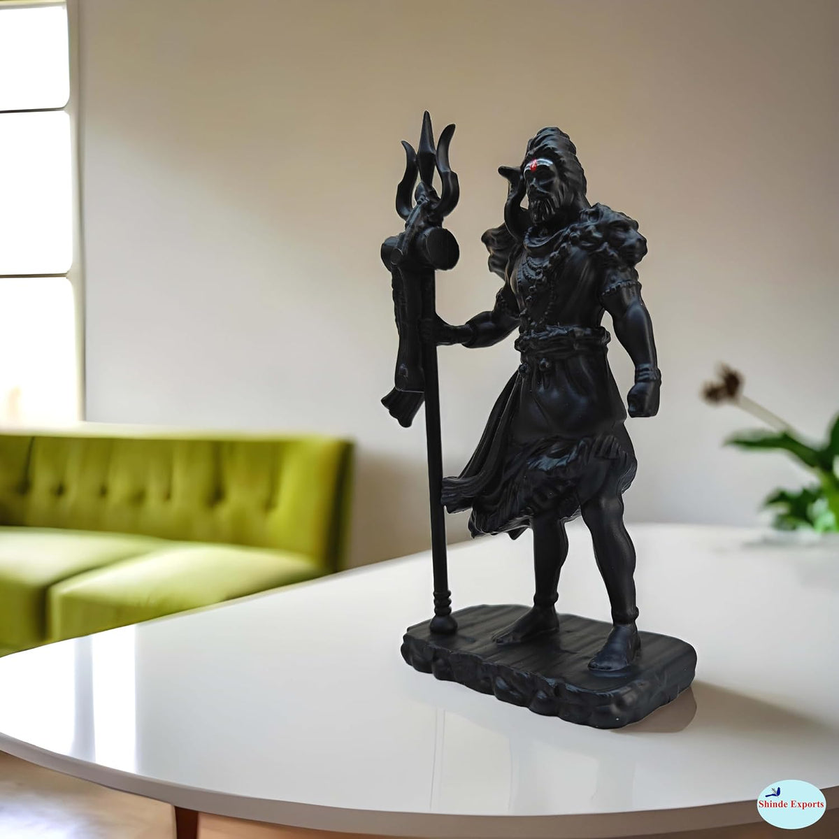 SHINDE EXPORTS Lord Shiva Plastic Idol for Car Dashboard, Pooja Room, Home Decor, Small Size 4.7 Inches, Mahadev Murti Bholenath Statue
