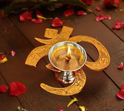 DSH Om Symbol Diya Oil Lamp for Puja Home Office Mandir Akhand Jyot Diya Deepak for Diwali Festival Gift Item .