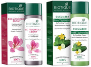 Biotique Bio Cucumber Pore Tightening Toner, 120Ml And Bio Mountain Ebony Vitalizing Serum For Falling Hair Intensive Hair Growth Treatment, 120Ml