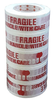 NMII Single Side Fragile (Handle with care) Adhesive Tape, 63.5 mm, 200 meter, 5 Rolls, Red-White