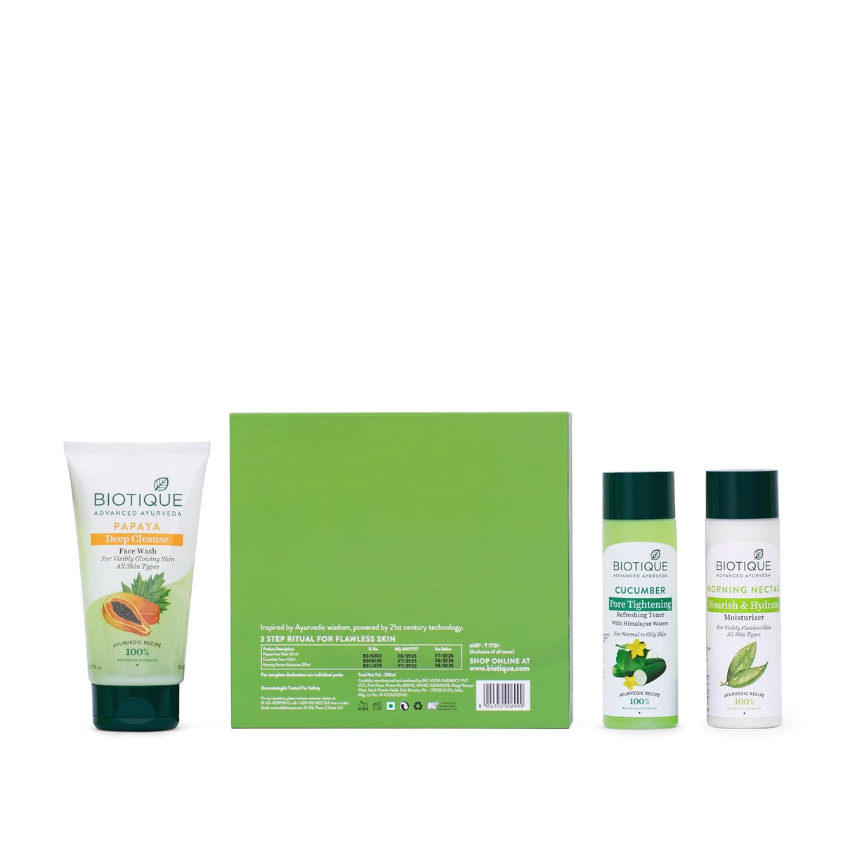 Biotique 3 Step Ritual for Flawless Skin Kit 390ml