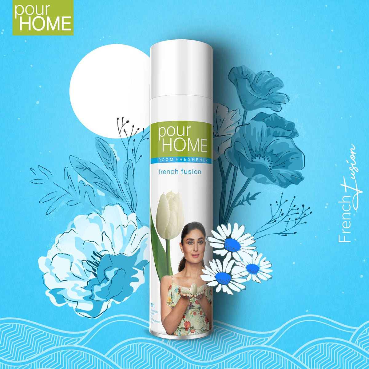 POUR HOME French Fusion Room Air Freshener - 220ML | Long-Lasting Fragrance - Reduces Odours - Suitable for Home & Office
