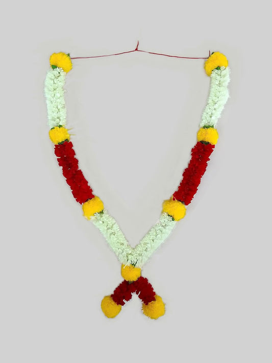 SHINDE EXPORTS Artificial Plastic Marigold Fool mala Garland for Photo Frame god Idols Pooja Room Dead Person Garlands for Home Decoration (Style 3, 35 inches)