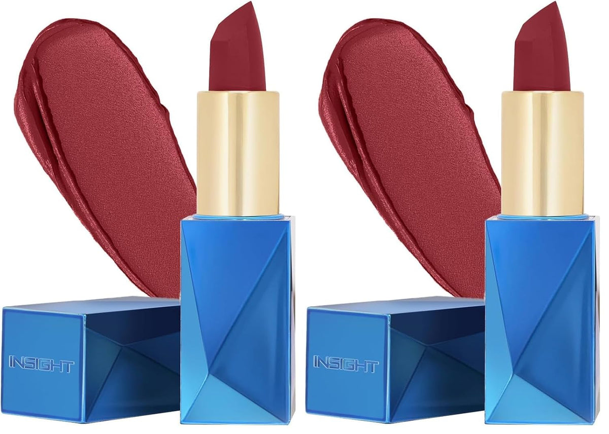 INSIGHT Professional Ultra Smooth Lipstick - Breathtaking | Weightless Formula | Intense Color Payoff | Non-Sticky, Moisturizing | Enriched with Rice Bran Butter & Vitamin E - 3.8g (Pack of 2)