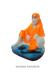 SHINDE EXPORTS Shirdi Saibaba Marble Idol for car Dashboard and Gifting (2.5 inches)