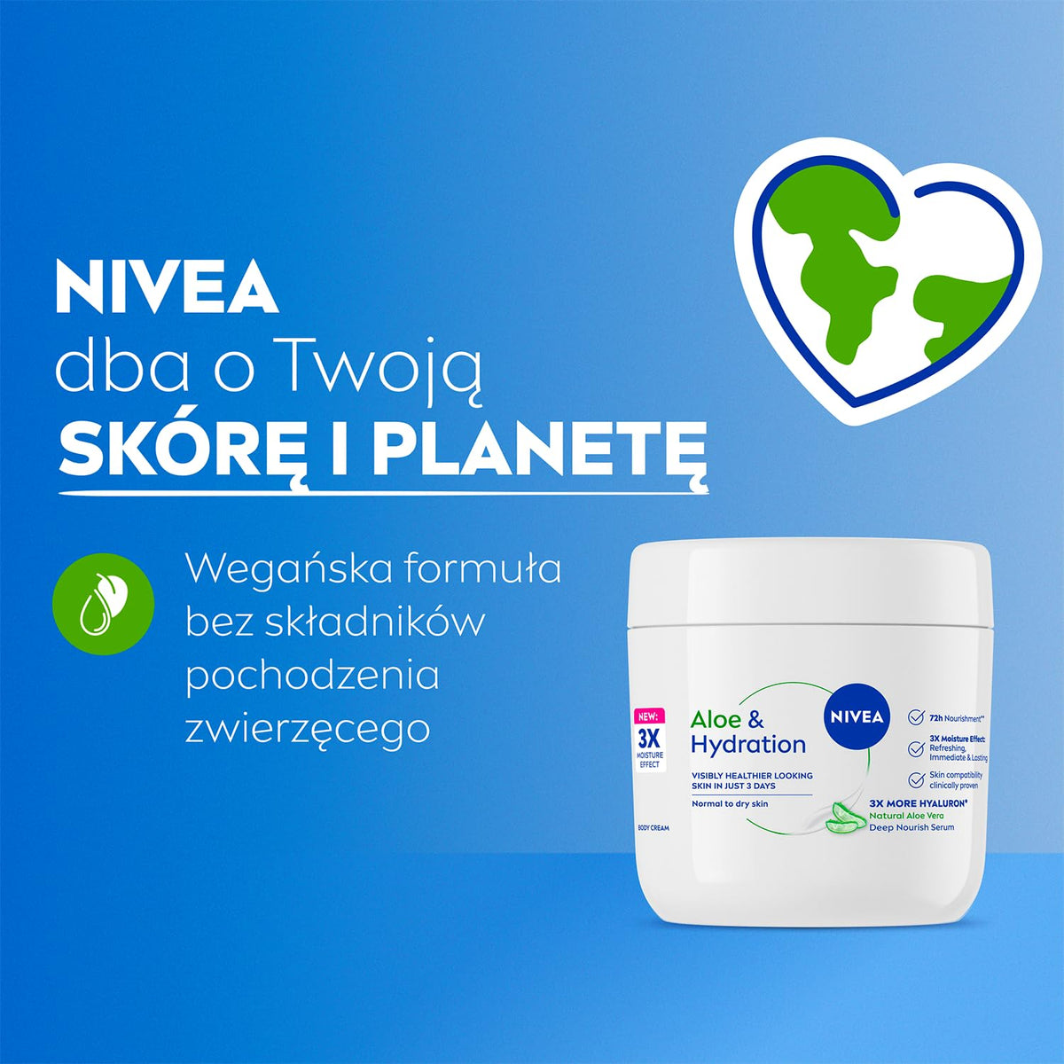 NIVEA Aloe & Hydration Body Cream with Aloe Vera and Deep Moisture Serum, 48H Moisturisation, Non-Greasy Formula for Normal to Dry Skin, 400 ml