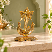 KridayKraft Ganesha Idol, Gold Colour Ganpati Murti for Home Mandir, Pooja Room and Office Décor, Diwali and Housewarming Gift.