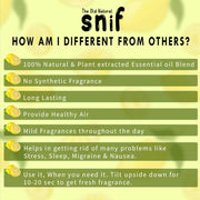 The Old Natural Snif Car Perfume With Essential Oils | Car Perfumes Diffuser With 15ml Refill Pack | Car Fresheners Long Lasting | Car Air Freshener (Pack Of 1, 20ml) (Lemon Grass)