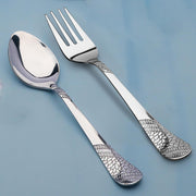 Parage 12 Pieces Stainless Steel Cutlery Set, 18.5 cm, Premium Cutlery for Home & Kitchen, Luxury Dining Tableware Gift for House Warming, Silver Imperial Design (6 Table Spoons & 6 Table Forks)