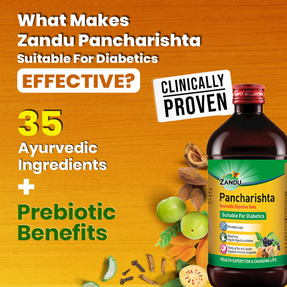Zandu Pancharishta Ayurvedic Digestive Tonic | Suitable for Diabetics | 650ML | Relief from Regular Gas, Bloating, Acidity & Indigestion From the Root
