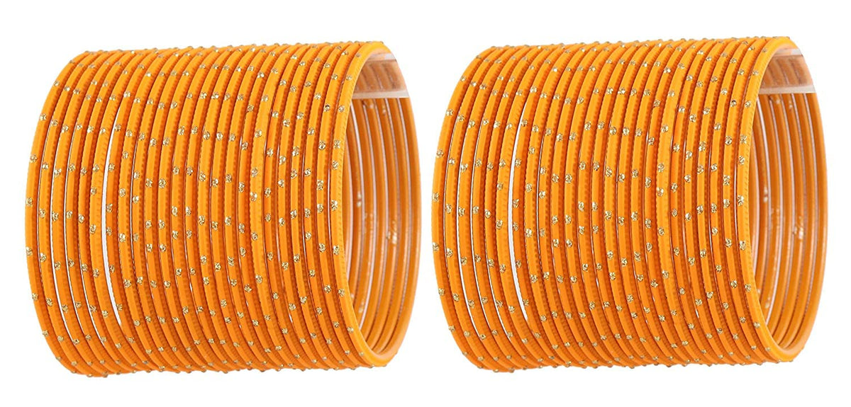 NMII Stylish Metal Base Metal with Polka Dots Glossy Finished Bangle Set For Women and Girls