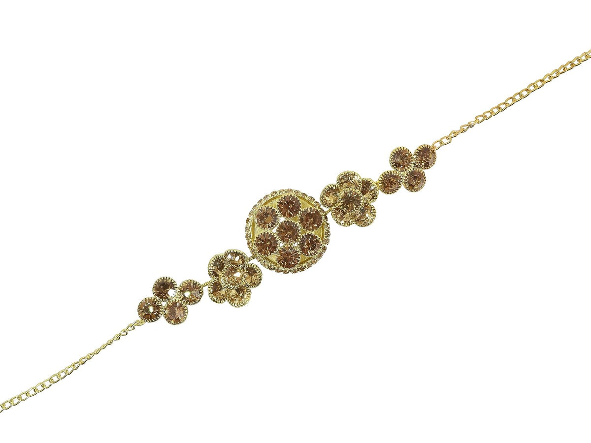 NMII Golden Crystal Charm Bracelet Set For Women and Girls Stylish | AD Diamond Traditional Bracelet | Gift For Girls & Women | Women's Bangle Bracelet | Fashion Jewelry- (Free Size)