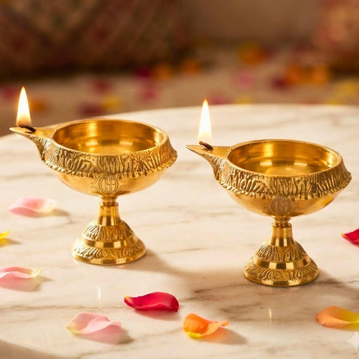 DSH Pure Brass Kuber Diya with Stand Diwali Decoration Item for Home Puja Room & Office Decor Diwali Festival Gift Item