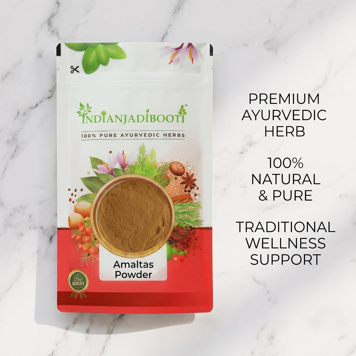 IndianJadiBooti Amaltas Pulp Extract Powder | Amaltaas Guda Powder | Cassia Fistula (250 Grams) | Pack Of 2