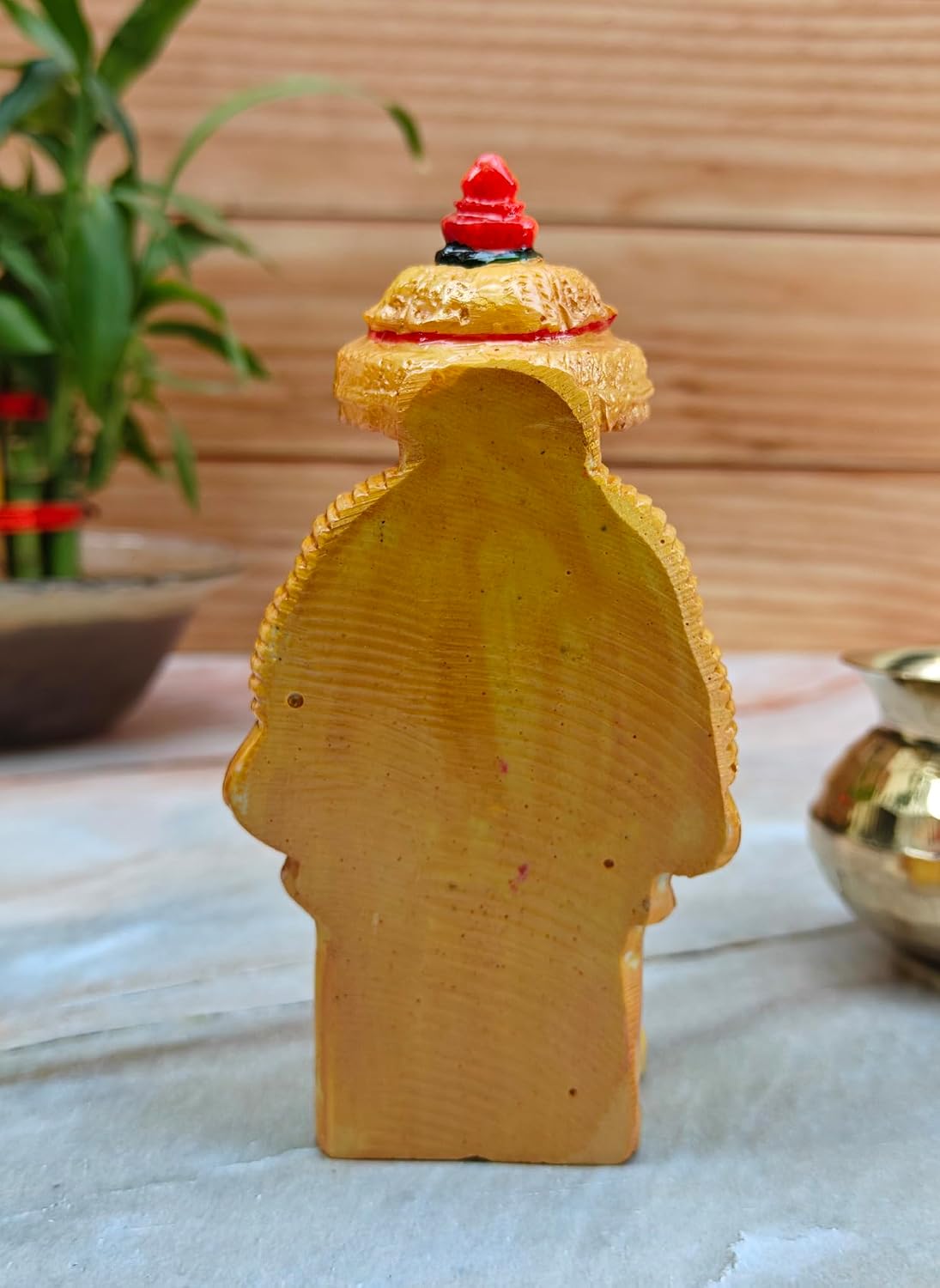 SHINDE EXPORTS shirdi saibaba Marble Idol Statue murti Home Murty for car (Orange, 14.5cm)