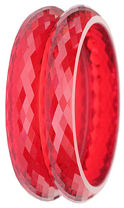 NMII Acrylic (Plastic) with Diamond Cut Pattern Glossy Finished Kada Set For Women and Girls