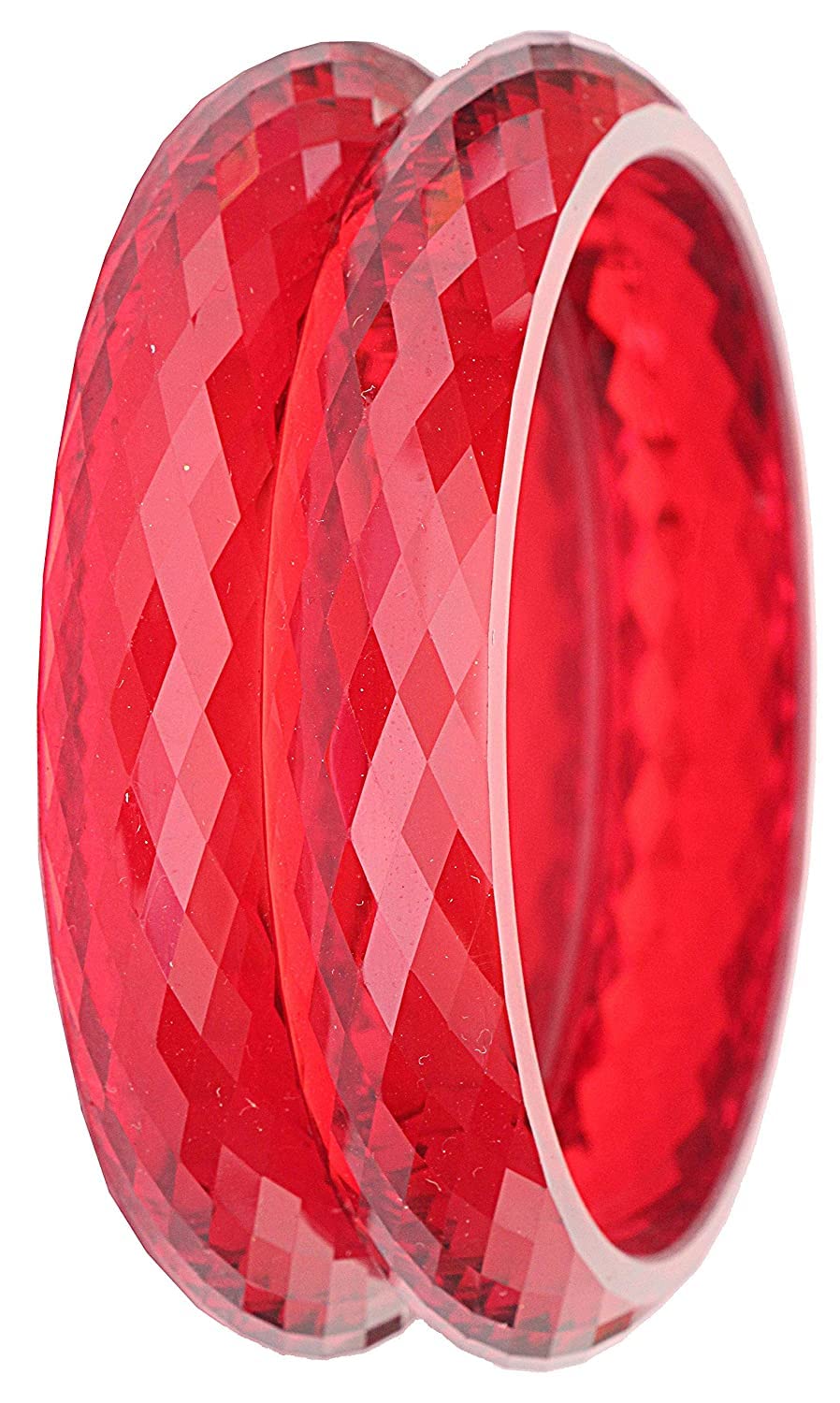 NMII Acrylic (Plastic) with Diamond Cut Pattern Glossy Finished Kada Set For Women and Girls