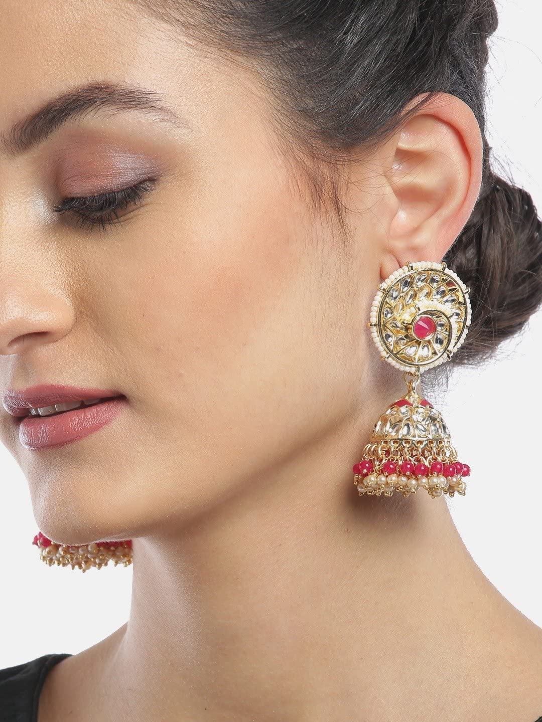 Priyaasi Kundan and Ruby Studded Earrings