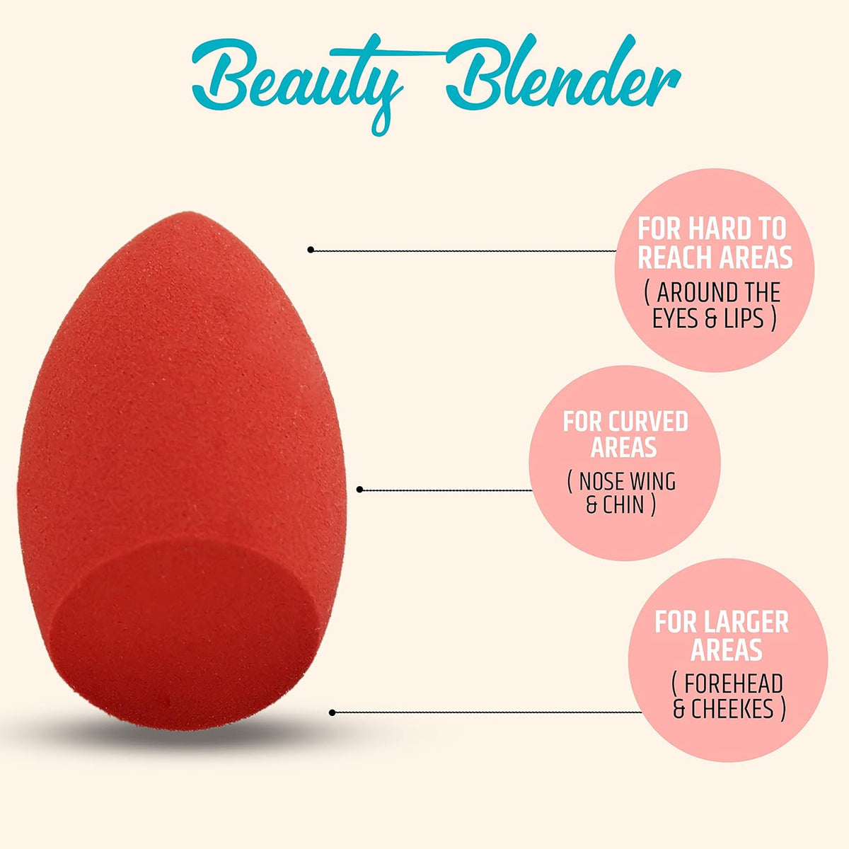 INSIGHT Beauty Blender Sponge Applicator | High-Definition Makeup Sponge for Face Makeup - Pack of 3