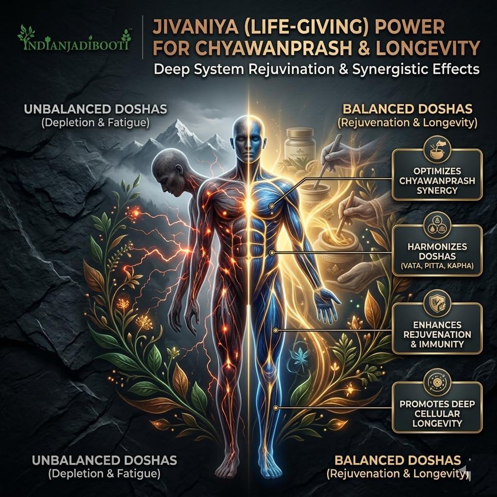 IndianJadiBooti Authentic Ashtavarga Set (8 Rare Himalayan Herbs) – Jivaka, Rishabhaka, Meda, Mahameda, Kakoli, Kshira Kakoli, Riddhi & Vriddhi – The Original Soul of Chyawanprash for Immunity & Deep Rejuvenation | 100 Grams Pack