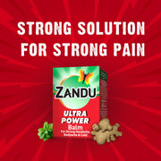Zandu Ultra Power Balm | For Pain Relief from Strong Headache, Bodyaches & Cold | Bone, Joint & Muscle Care | 50 ML