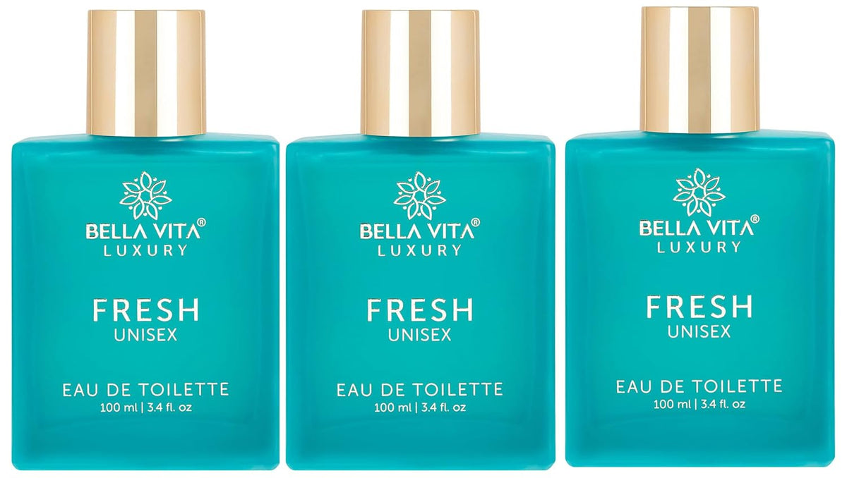 Bella Vita Organic Luxury FRESH Eau De Toilette Unisex Perfume for Unisex with Bergamot, Ylang Ylang |Refreshing EDT Long Lasting Fragrance Scent, 100 Ml (Pack of 3)