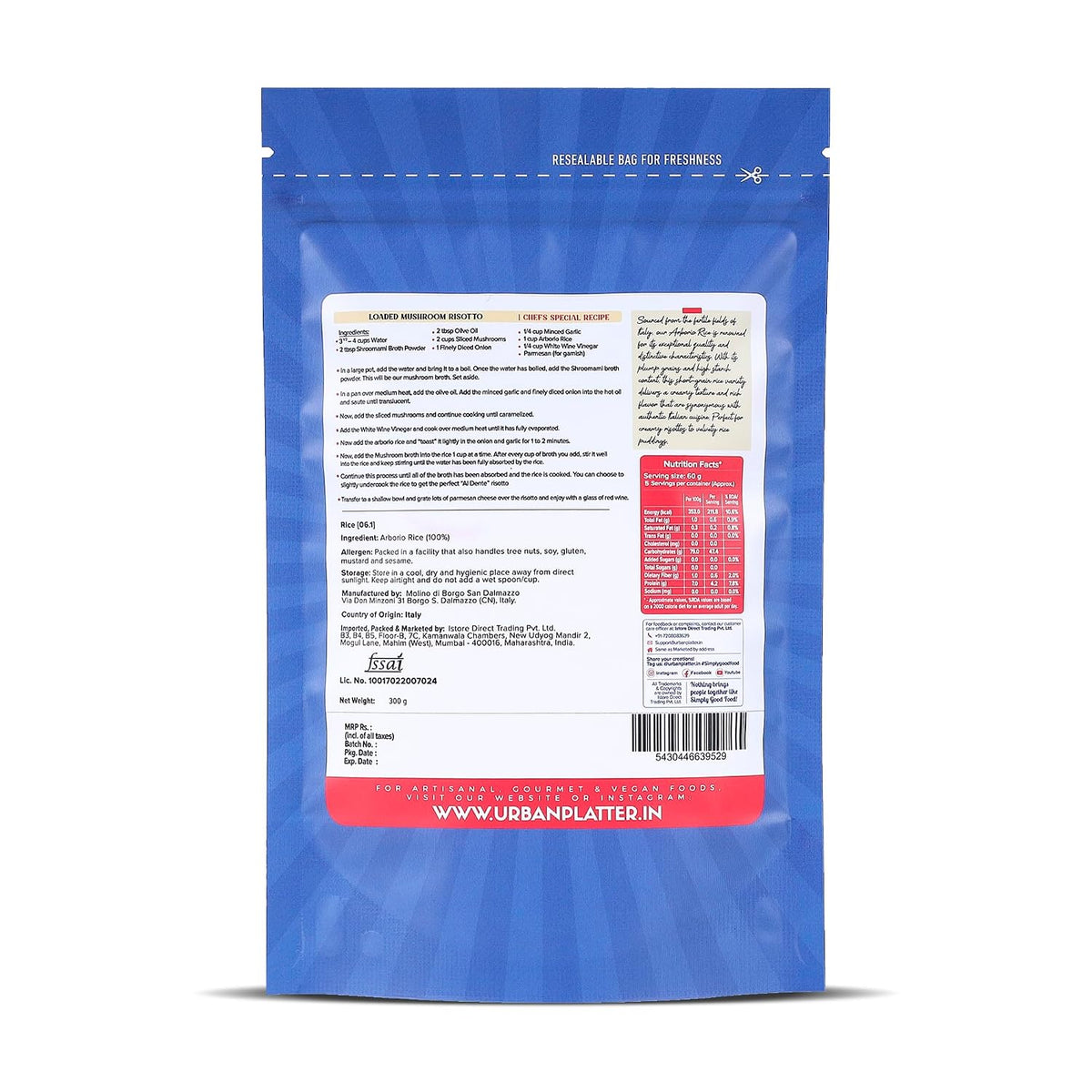 Urban Platter Classic Italian Arborio Rice, 300g