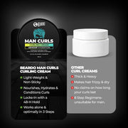 Beardo Man Curls Curling Cream for Men | Super-Defining & Hydrating | Long-lasting Frizz Control | Infused with Hyaluron, Avocado & Coconut | Non-Sticky | Retains hair-moisture | 100g