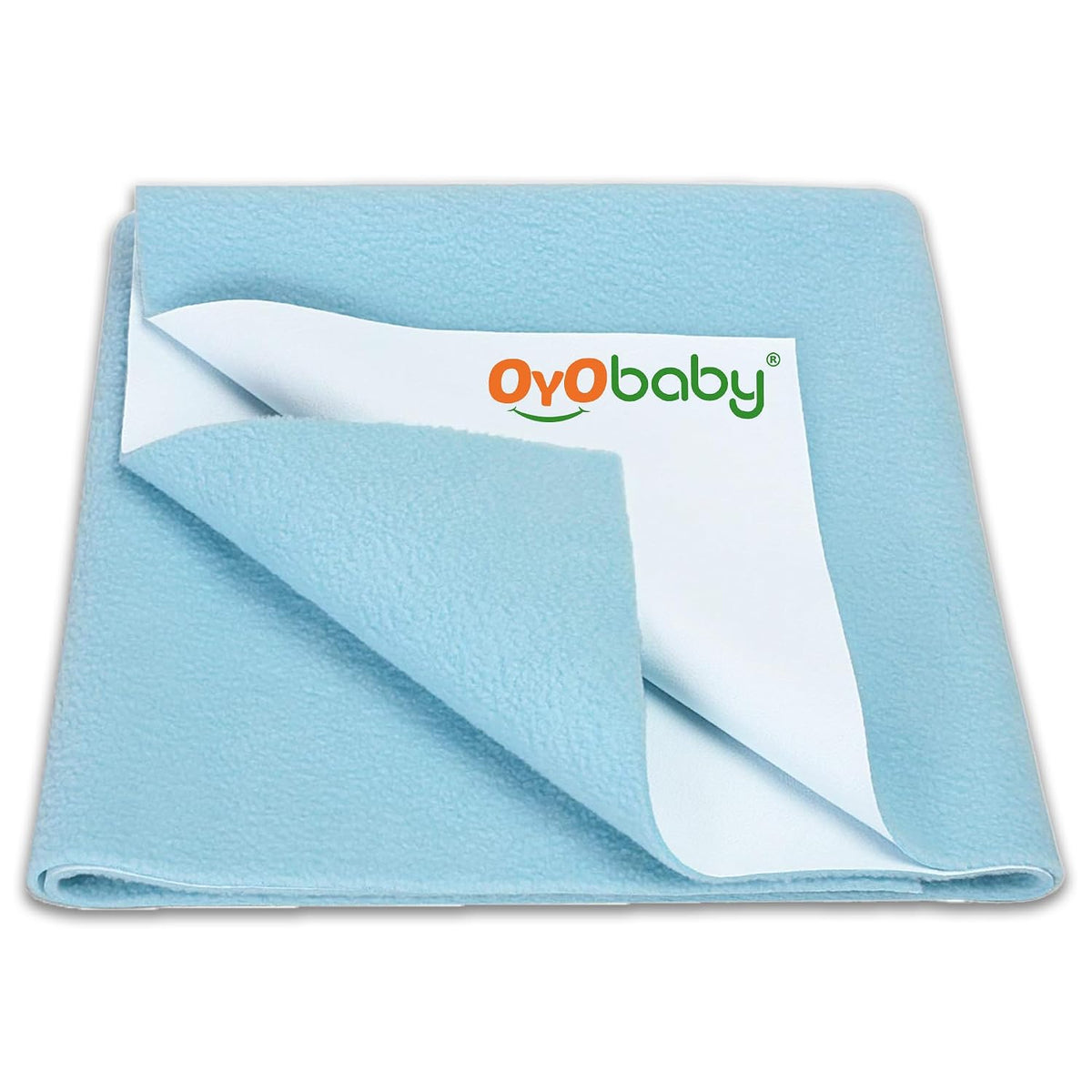 OYO BABY Reusable, Waterproof Baby Mattress Liner Large 140×100 cm | Extra Absorbent, Breathable, Anti-Pilling Dry Sheet | Soft and Lightweight Bed Protector for Newborns and Kids - Sea Blue