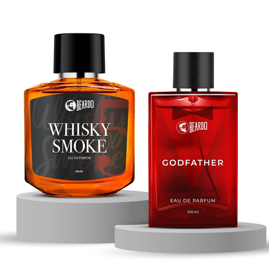 BEARDO Godfather & Whisky Smoke Perfume For Man,100ml X 2|Eau De Parfum|Premium Perfume | Strong Long Lasting Fragrance | Perfume for Men |Gift For Men| Boyfriend | Husband