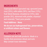 Slurrp Farm Cereal, Ragi, Rice and Strawberry with Milk, Instant Healthy Food, NO Added Sugar, Mildly Sweetened with Date Powder