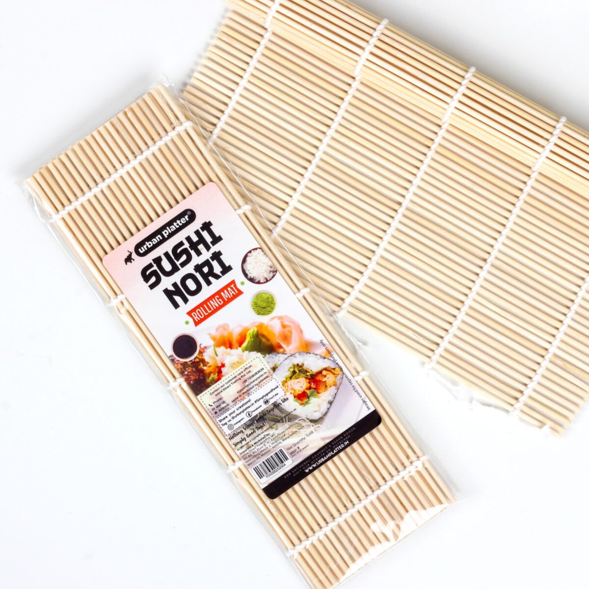 urban platter All Natural Bamboo Sushi Rolling Mat (100% Authentic Sushi Rolling Mat - 9.5 Inch x 10 Inch | Make Sushi at Home)